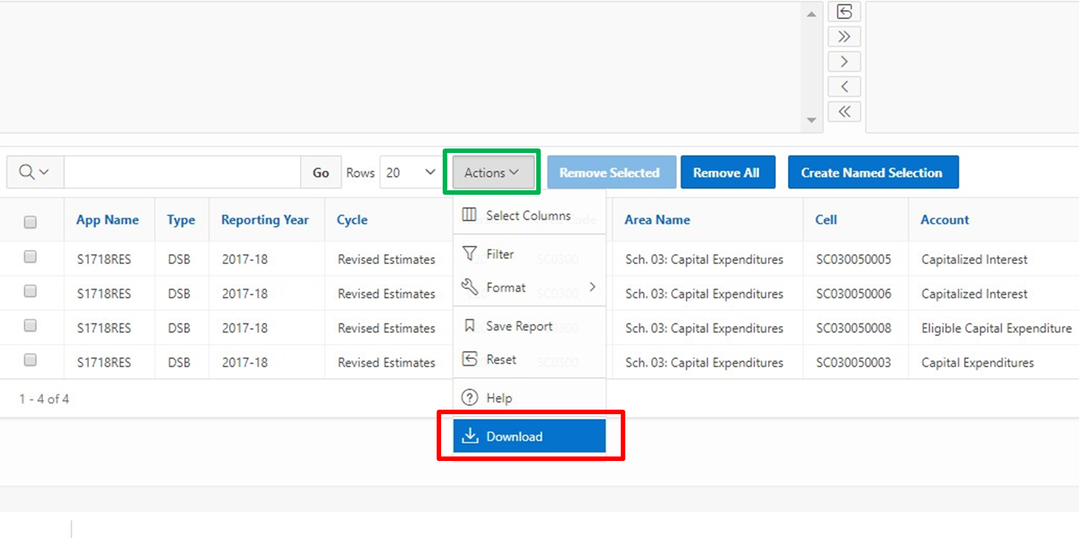 Create and Loading Saved Selections